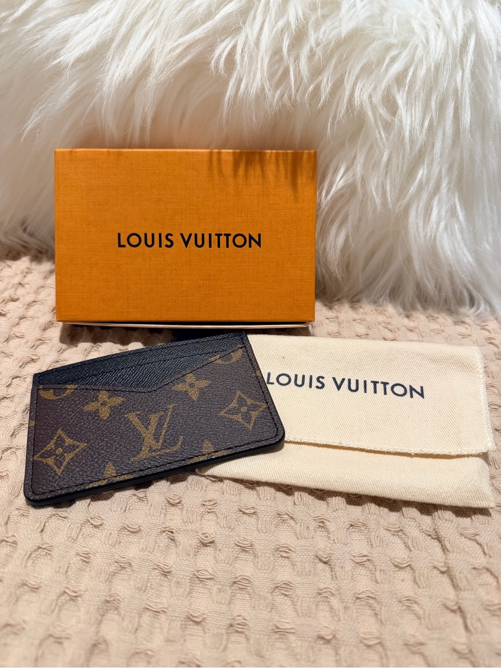 Louis Vuitton Monogram Canvas Card & Key Sleeve in Brown and Black - Picture 2 of 5